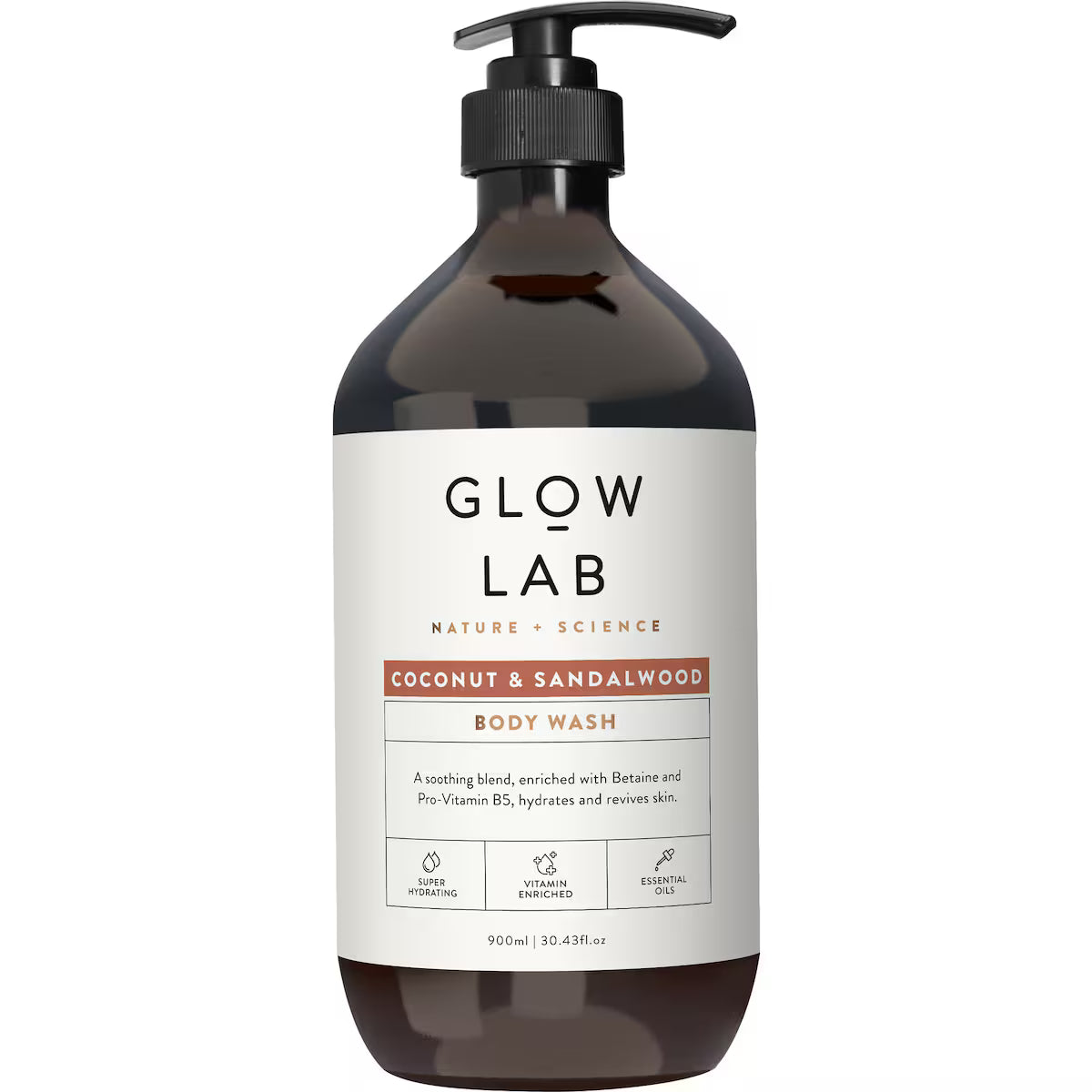 Glow Lab Coconut & Sandalwood Body Wash 900mL