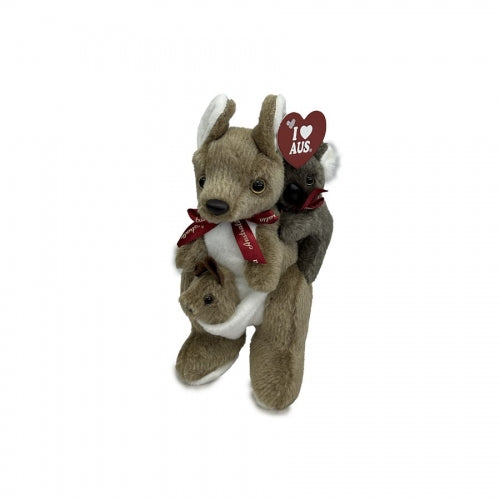 Australian Souvenir Large Ribbon Kangaroo with Koala 36cm Soft Toy