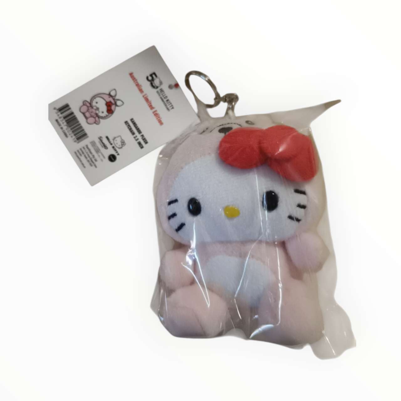 Anniversary 50th Australian Limited edition Hello Kitty Plush 3.5 inch Kangaroo Pink Soft Toy