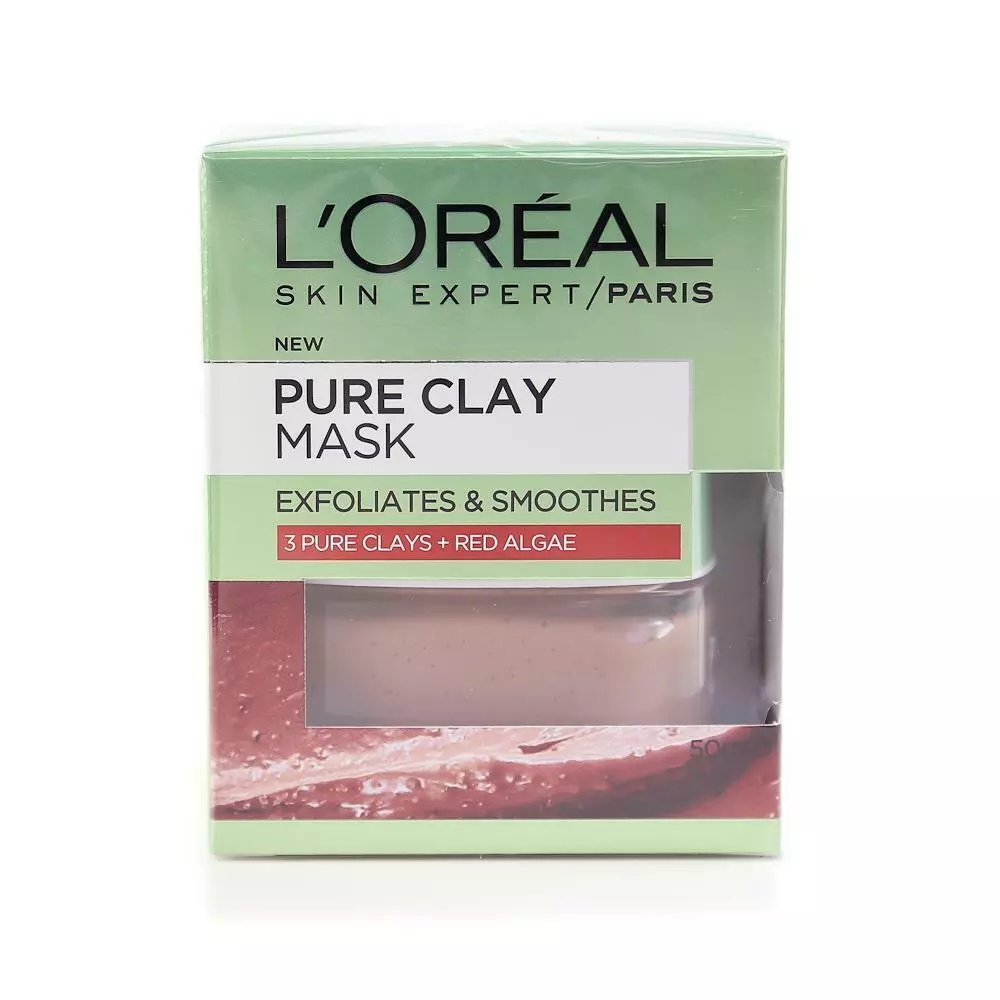 L'Oreal Pure Clay Mask Exfoliates Smoothes 50ml Cleanser SKINCARE NEW GENUINE
