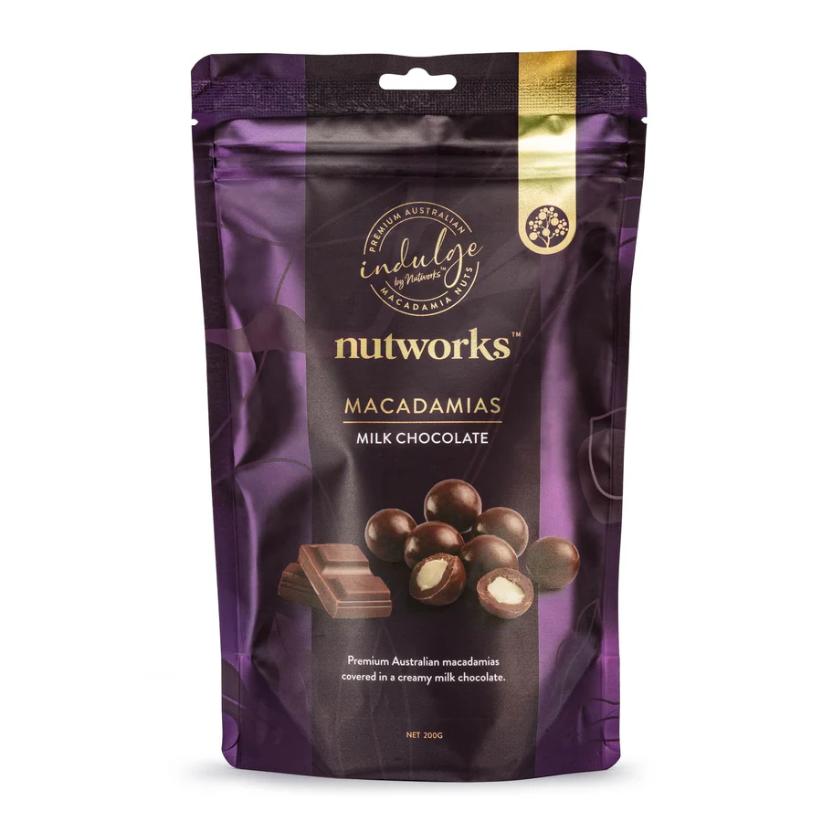 Nut Works Milk Chocolate Macadamias 200g