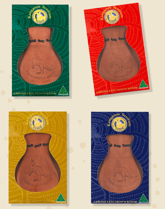 KANGAROO SCROTUMS Boxed Scrotum (Large) 4 colours