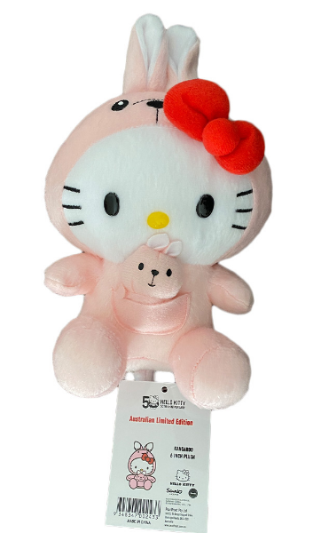 Anniversary 50th Australian Limited edition Hello Kitty Plush 6 inch Kangaroo Pink Soft Toy