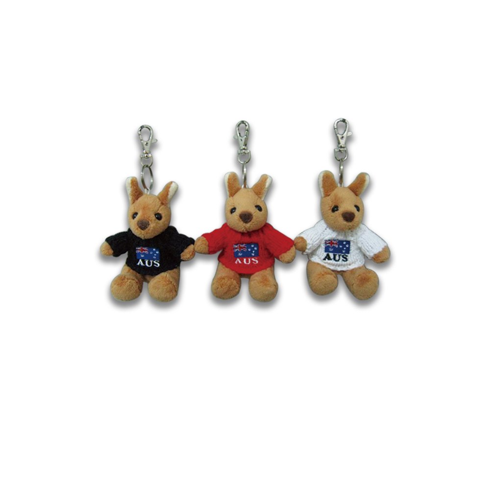 Australian Souvenir 9 cm Kangaroo in Jumper Key Ring (Red)