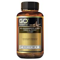 GO Healthy Ashwagandha 8000+ Stress & Energy 1-a-day 120 Vege Capsules Exclusive Size