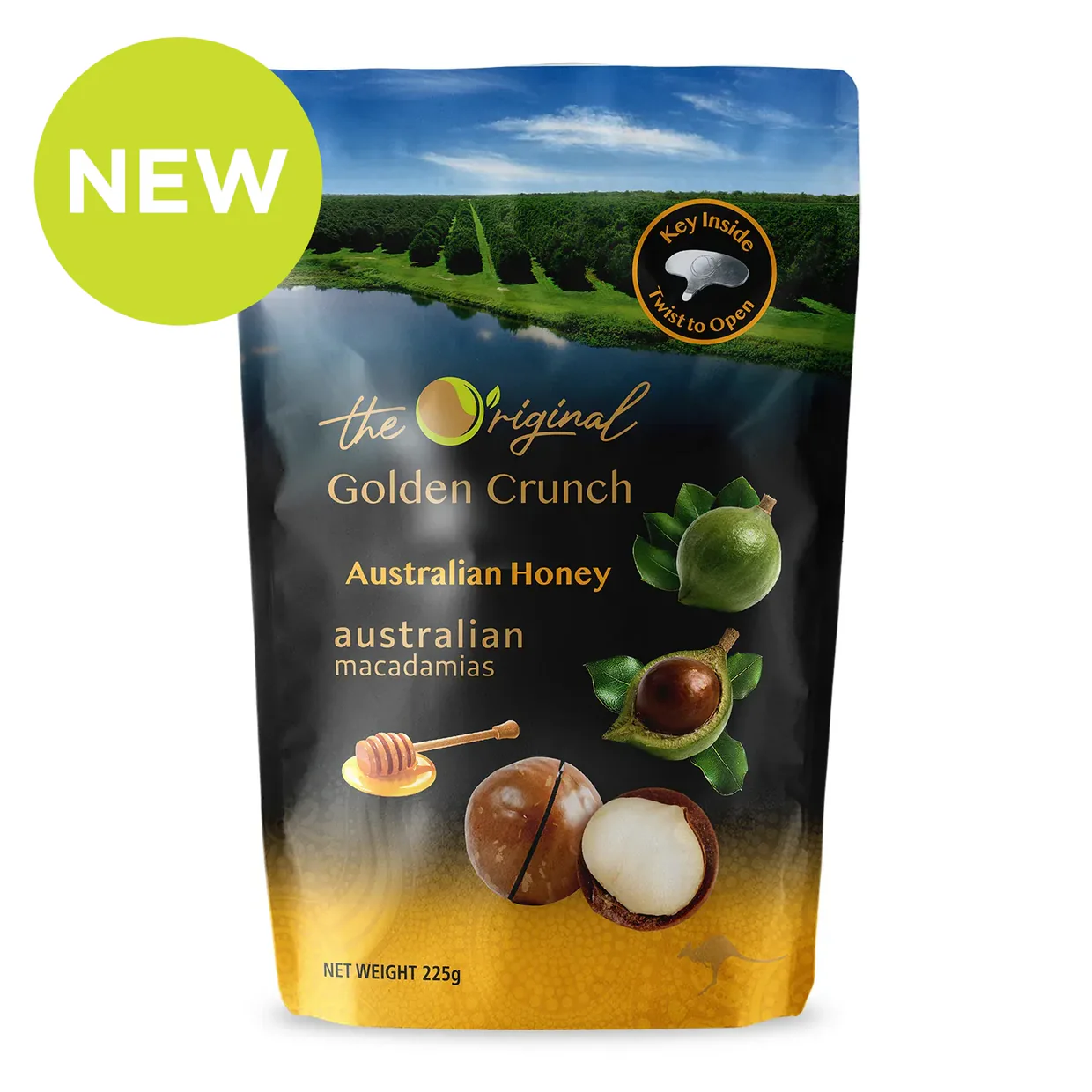 Australian Honey Golden Crunch Macadamias 225g