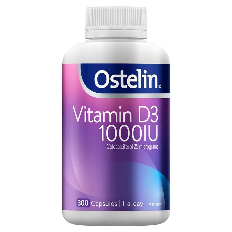 Ostelin Vitamin D 1000IU - D3 for Bone Health + Immune Support - 300 Capsules Exclusive Size