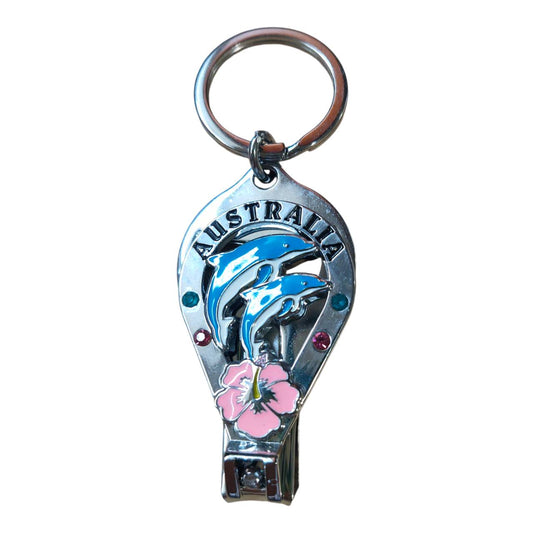 Australian Souvenir Dolphin Key Ring with Nail Scissors