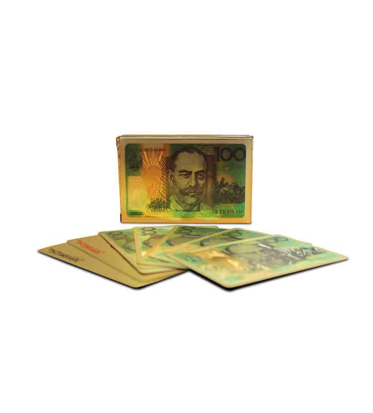 Australian Souvenir Gold Plated Australian Money Playing Cards