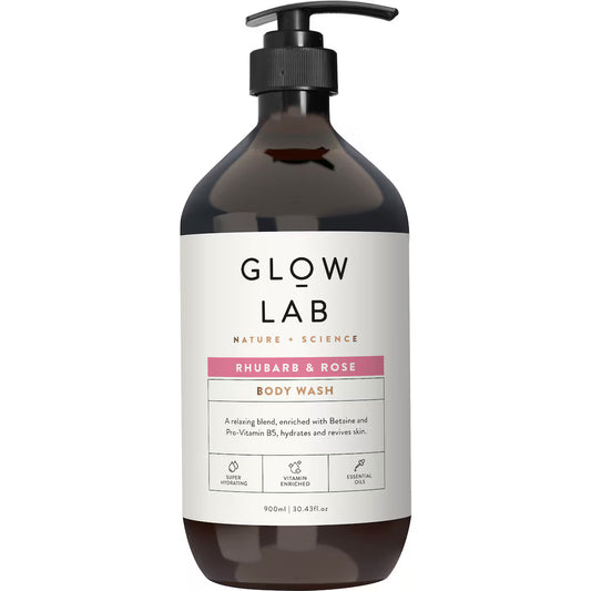 Glow Lab Rhubarb & Rose Body Wash 900mL