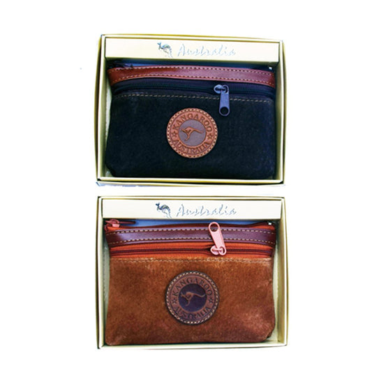 Australian Souvenir Leather coin bag -2 zippers