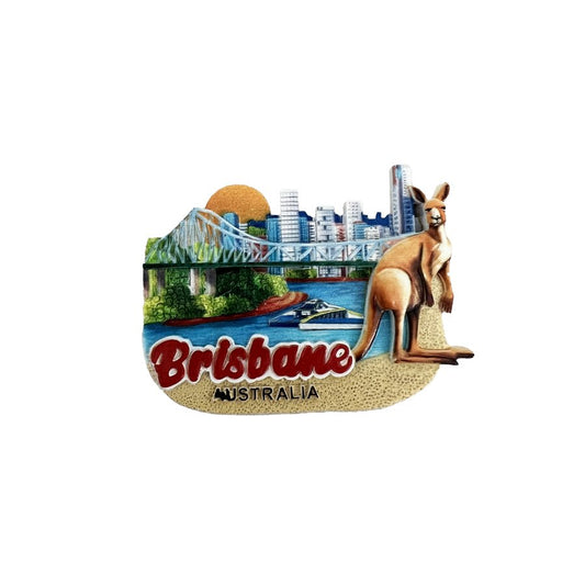 Australian Souvenir  Printed Resin magnet -Brisbane