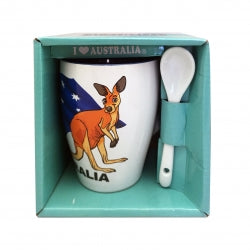 Australian Souvenir Mug & spoon - CM19-FL