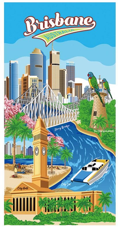 Australian Souvenir Beach towel - Brisbane 48