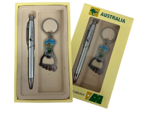 Australian Souvenir Box Pen with Keyring Melbourne