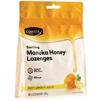 Viên ngậm Comvita Mānuka Honey 40 viên có keo ong (chanh và mật ong)