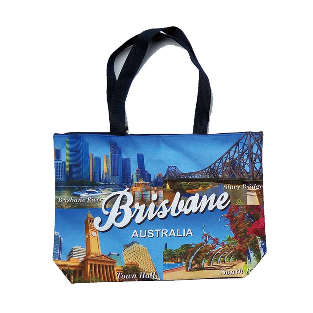 Australian Souvenir Large shopping bag - sublimation Brisbane 4views