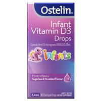 Ostelin Vitamin D Infant Drops - D3 for Kids Bone Health + Immune Support - 2.4mL