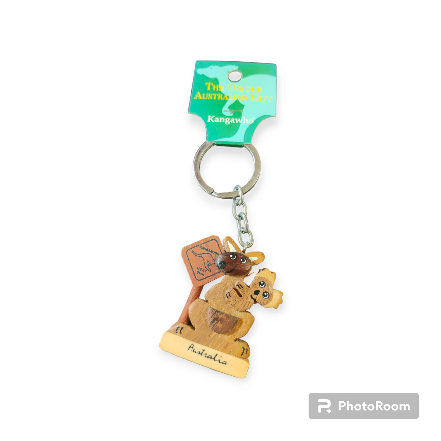 Australian Souvenir Koala & Kangaroo Wooden Keyring