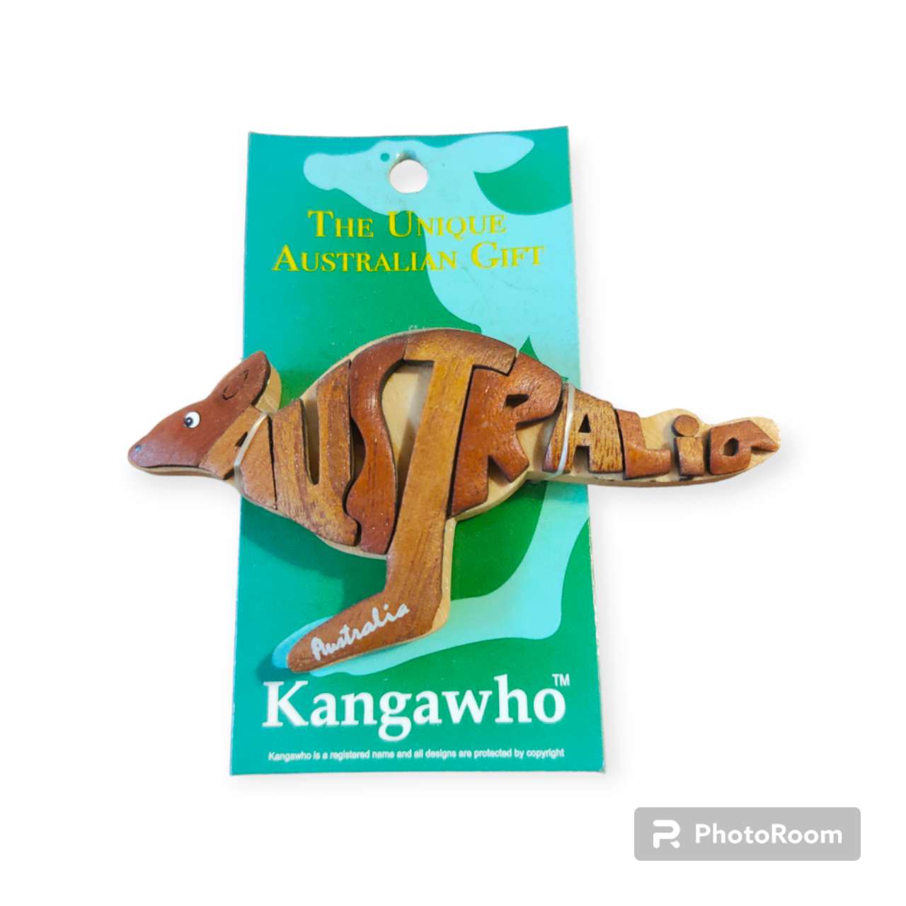 Australian Souvenir Kangaroo Wooden Magnet