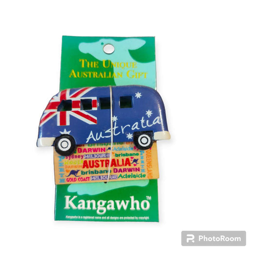 Australian Souvenir  Wooden Magnet Bus Shape