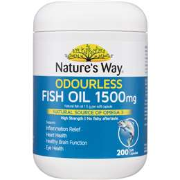 Nature's Way Odourless Fish Oil 1500mg 200 Pack