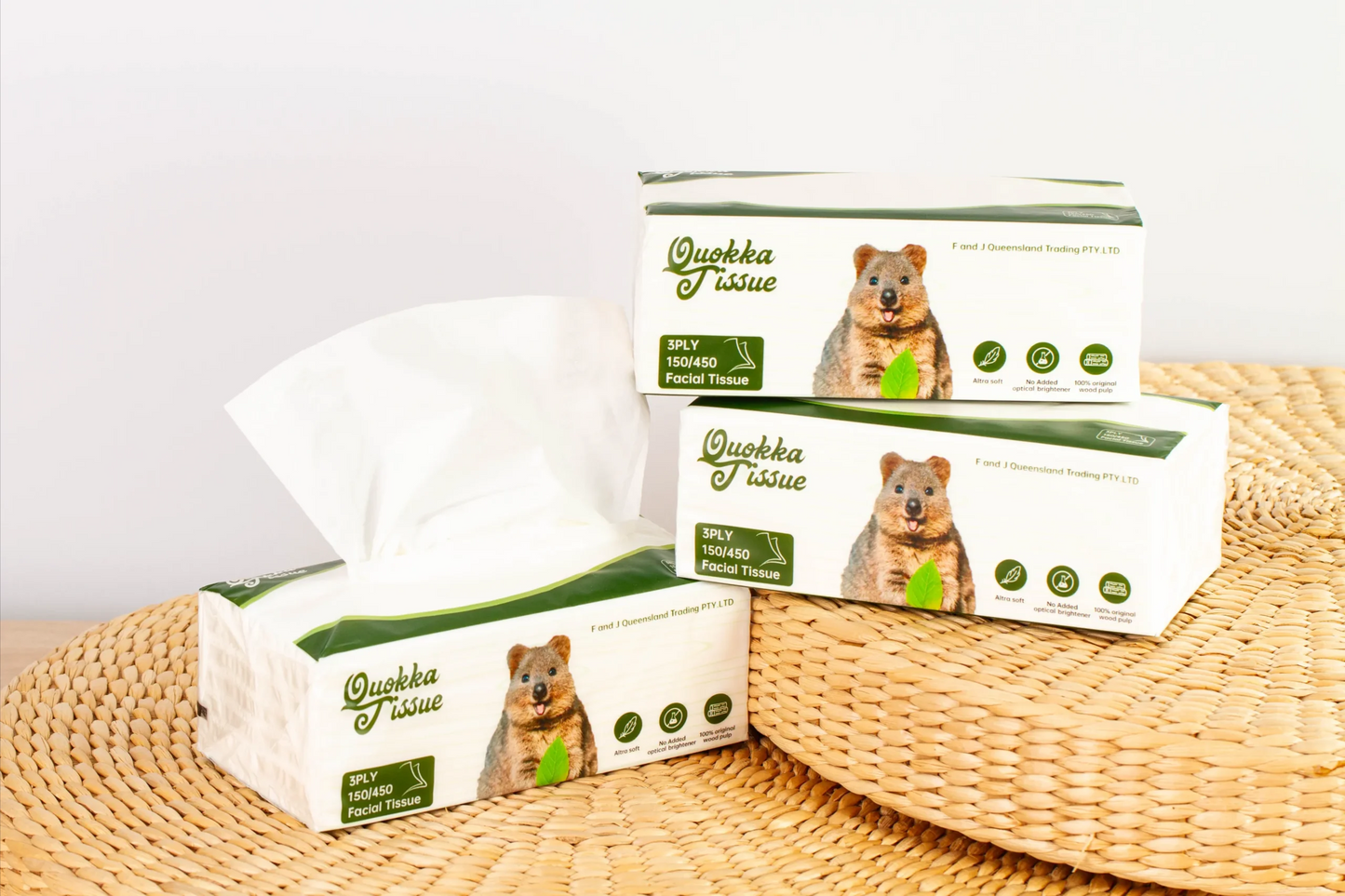 Quokka 3ply 50 packs Quokka Soft Facial Tissue(150 counts)