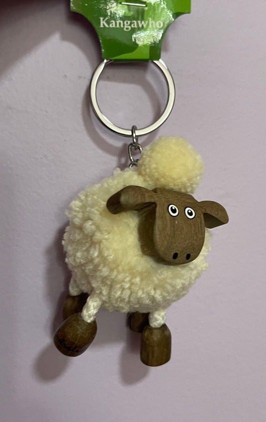 Australian Souvenir Pom Pom Sheep Keyring