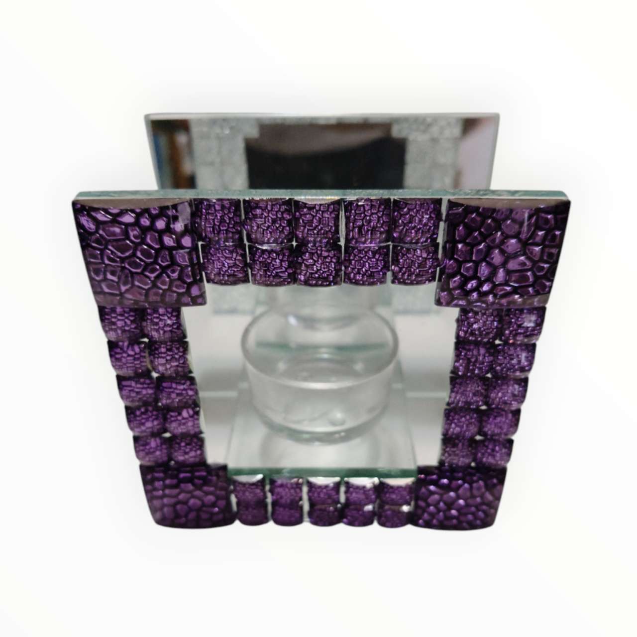 Australian Souvenir Tea Light Glass Holder Purple