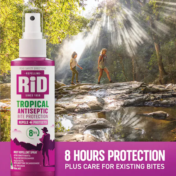 Rid Medicated Insect Repellent Tropical Strength + Antiseptic 100mL