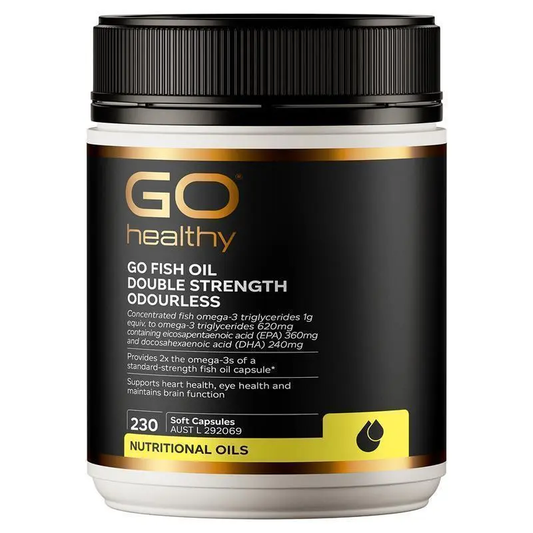 Go Healthy Fish Oil 2000 Compact Odourless 230 Softgel Capsules NEW