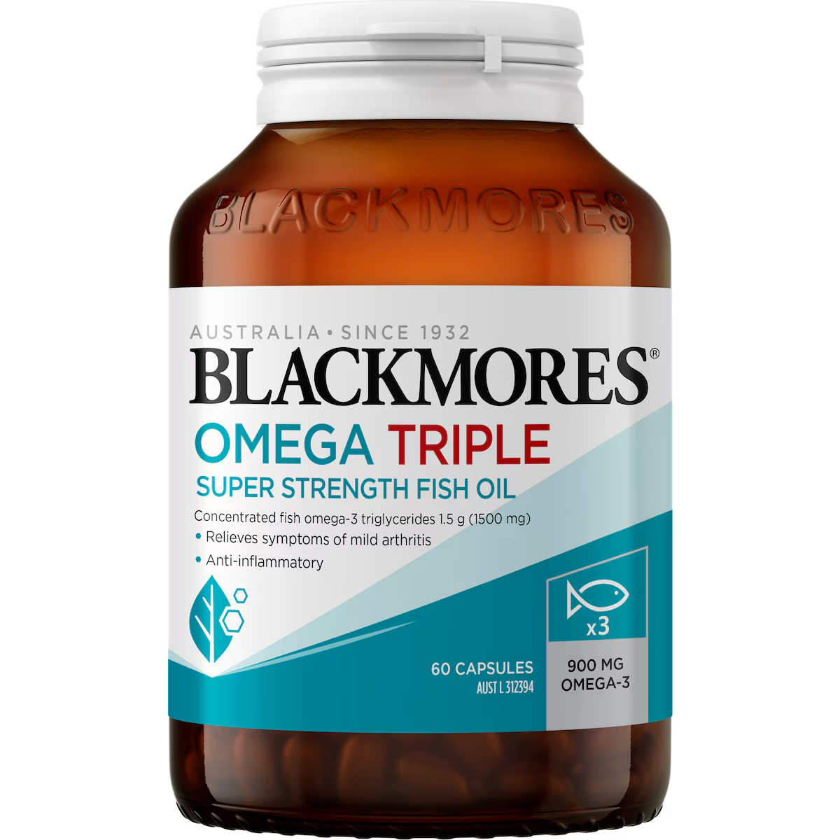 Blackmores Omega Triple High Strength Fish Oil 60 Capsules