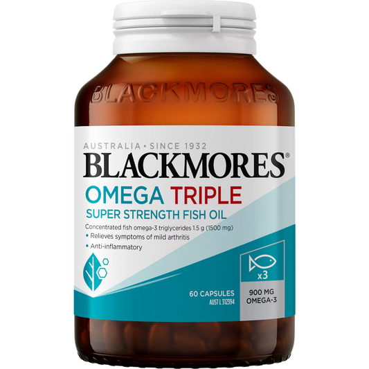 Blackmores Omega Triple High Strength Fish Oil 60 Capsules