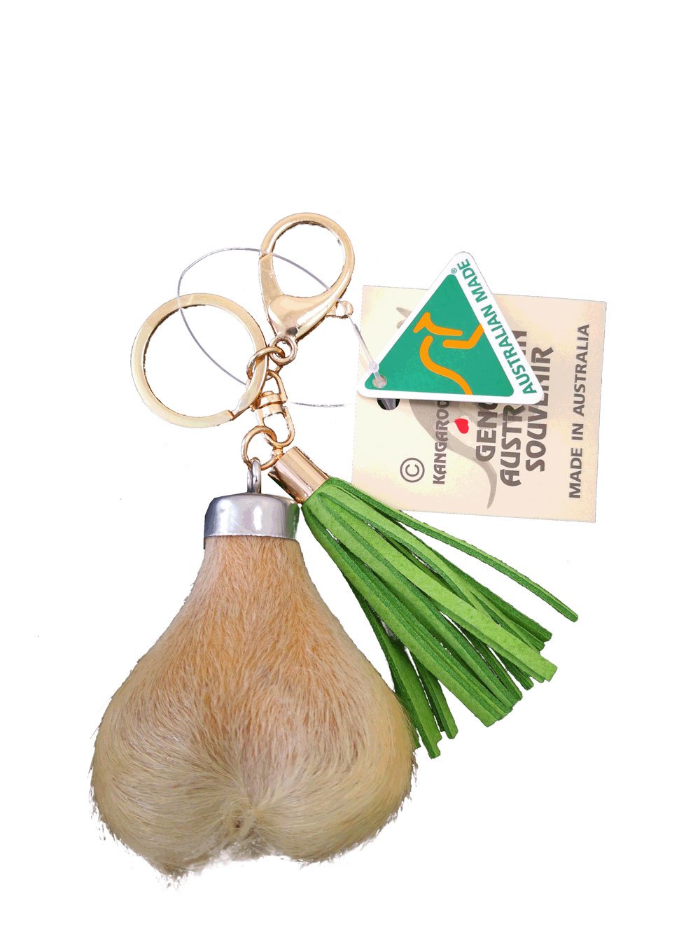 Kangaroo Scrotum Keyring with short Tassels