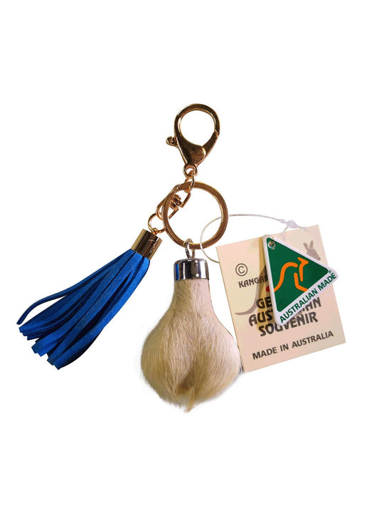 Kangaroo Scrotum Keyring with short Tassels