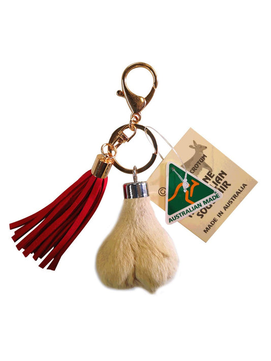 Kangaroo Scrotum Keyring with short Tassels