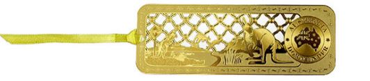 Australian Souvenir Gold Kangaroo Bookmark