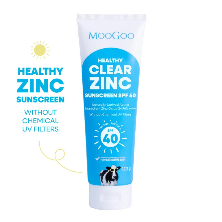 Moogoo Clear Zinc Sunscreen SPF 40 120g (New Look)