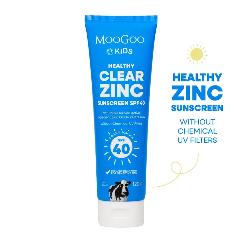Moogoo Baby Clear Zinc Sunscreen SPF 40 120g (New Look)