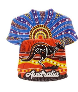 Australian Souvenir  Tee shape shape aboriginal Magnet