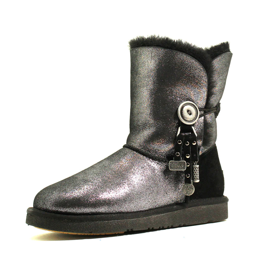 Ozlamb Ugg KIKI MEDIUM UGG BOOT - SILVER