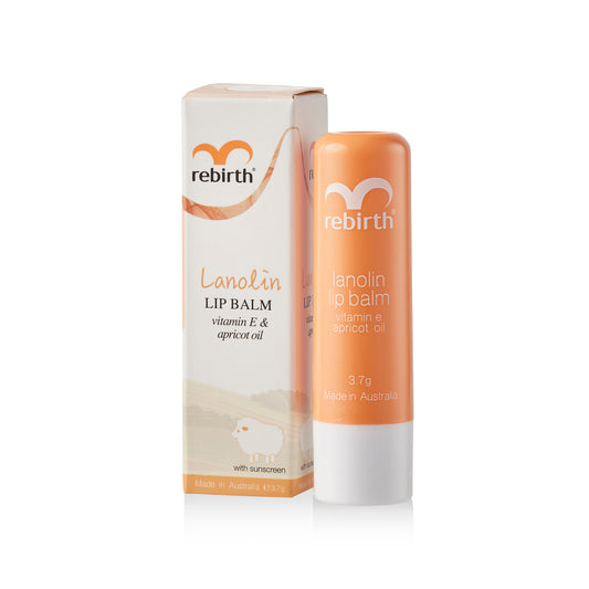 Rebirth Lanolin Lip Balm with Vitamin E & Apricot Oil (RB14) 3.7g (with sunscreen)