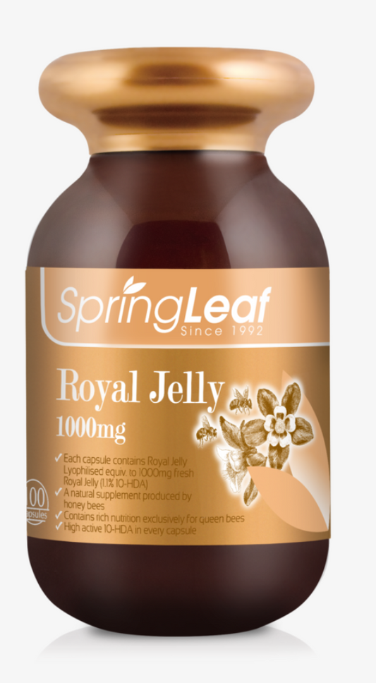 Spring Leaf Premium Royal Jelly 1000mg 1.1% 10HDA 100 Capsules