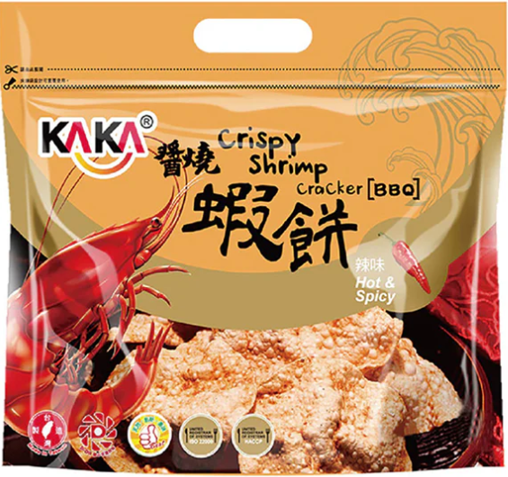 KAKA BBQ Crispy Shrimp Crackers - Hot & Spicy - 120g