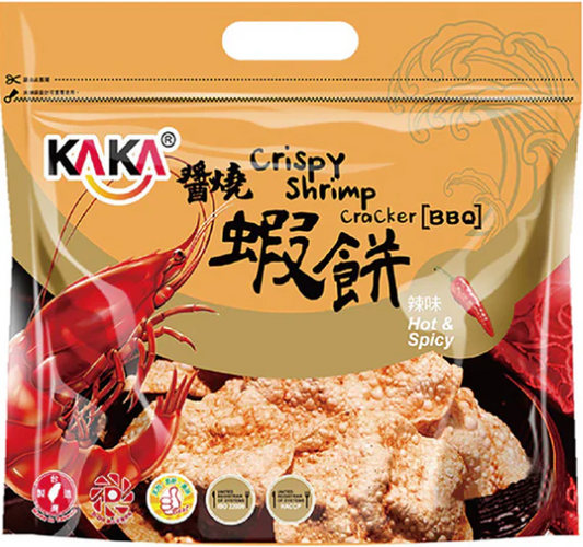 KAKA BBQ Crispy Shrimp Crackers - Hot & Spicy - 120g