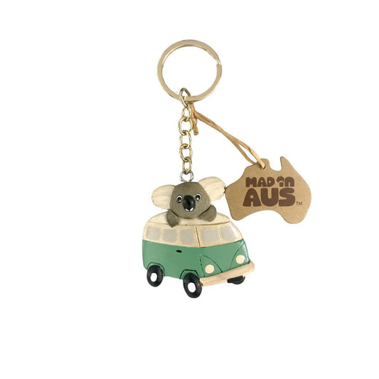Australian Souvenir Wooden Key Chain Kombi Koala