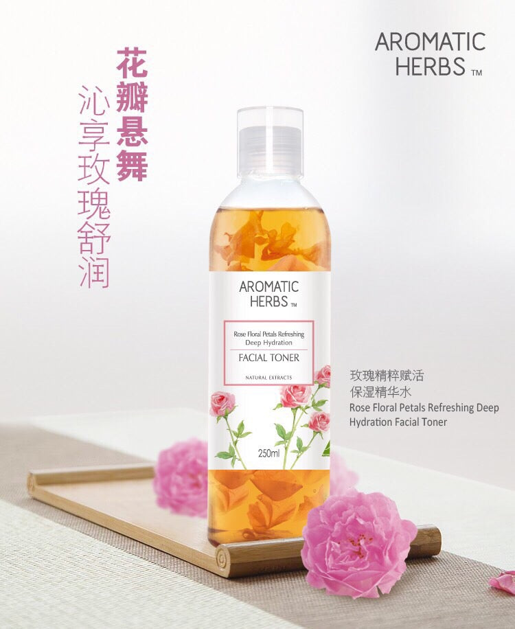 Aromatic Herbs Rose Floral Petals Refreshing Deep Hydration Facial Toner