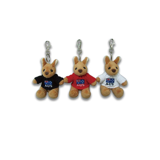 Australian Souvenir 9 cm Kangaroo in Jumper Key Ring (Red)