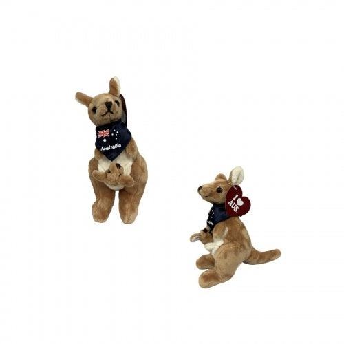 Australian Souvenir 20cm Kangaroo with scarf flag Soft Toy
