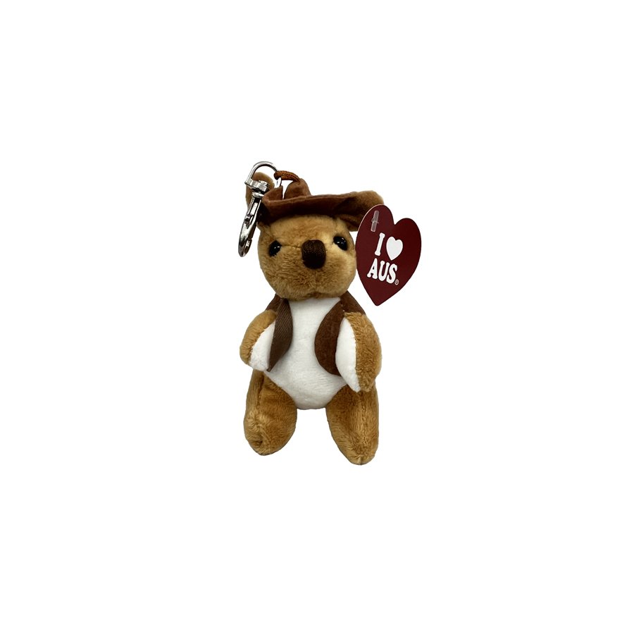 Australian Souvenir Kangaroo 11.5cm with jacket Key Ring